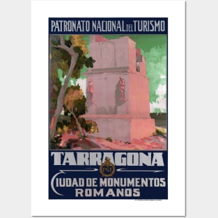 Vintage Travel Poster Spain Tarragona Ciudad de monumentos romanos Posters and Art